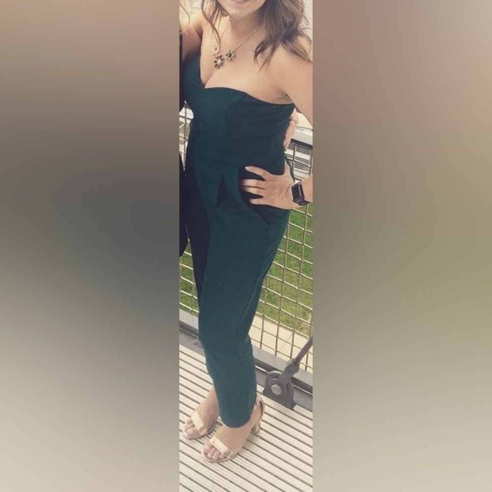 Express green strapless romper